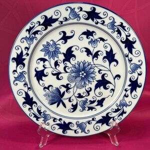 Bombay classic oriental blue floral art dinner plate